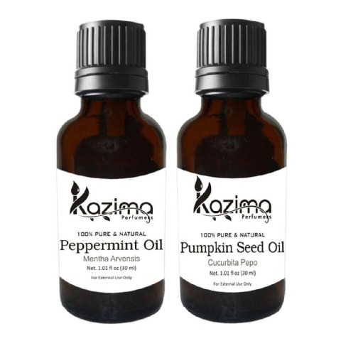 Kazima Pumpkin Seed & Peppermint Oil (Each 30ml) Combo,  2 Piece(s)/Pack  All Hair Type 