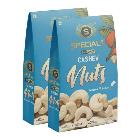 1 - Special Choice Cashew Nuts (Big 240), Roasted & Salted (Pack of 2) 250 g