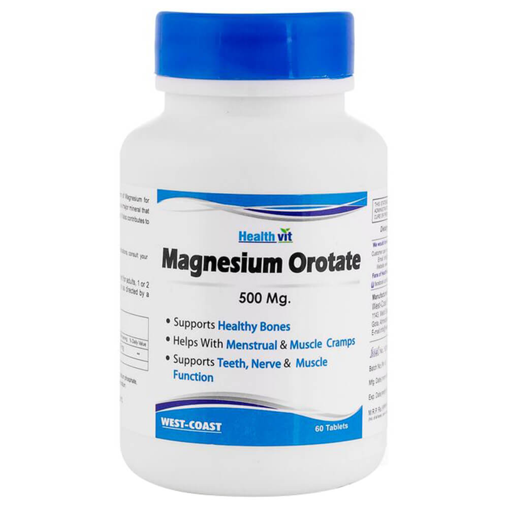 Healthvit Magnesium Orotate (500 mg),  Unflavoured  60 tablet(s) 