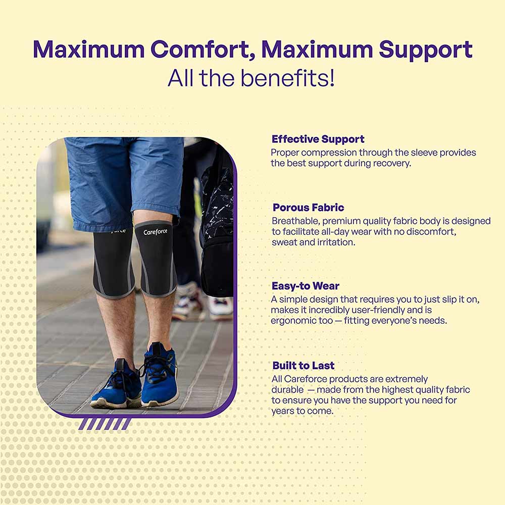 4 - Careforce Knee Cap for Men,  Black  Medium 