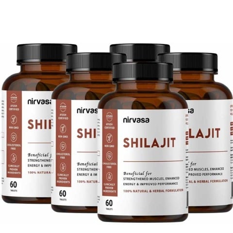 Nirvasa Shilajit (Pack of 5), 60 tablet(s)