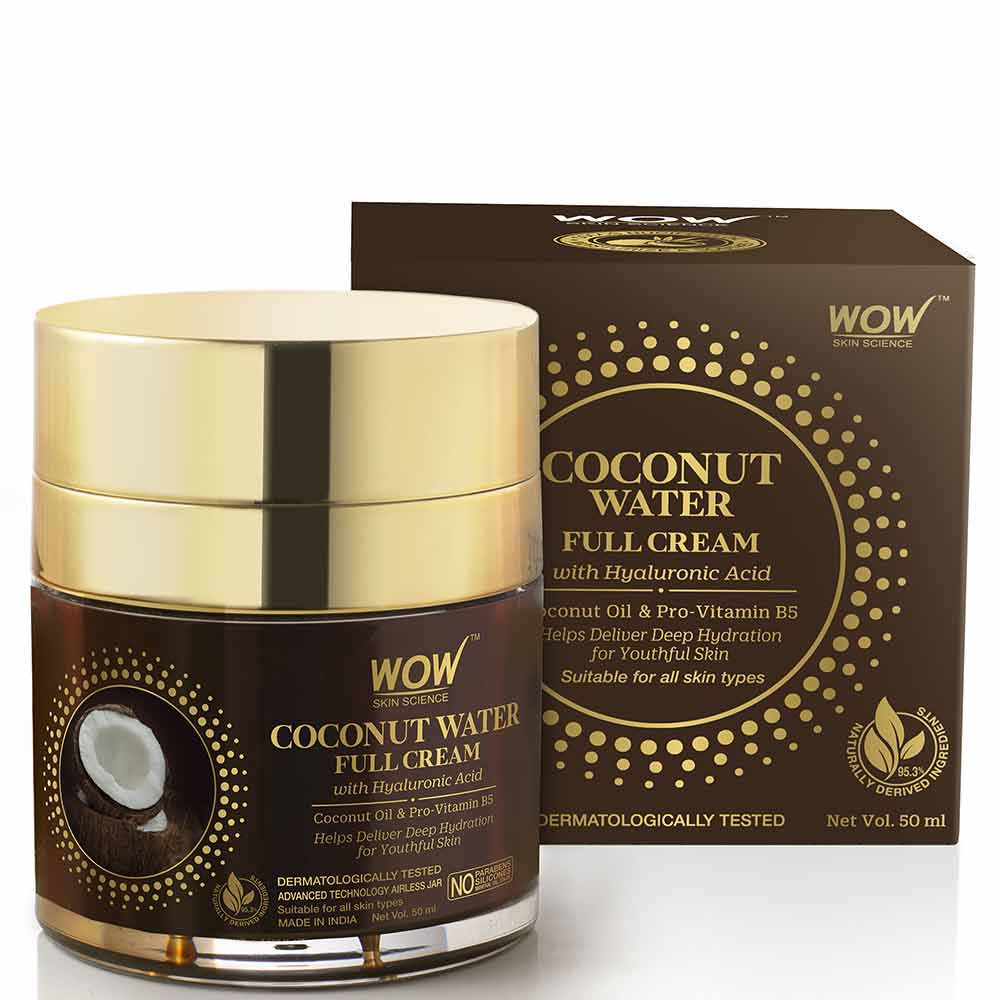 1 - WOW Skin Science Coconut Water Full Cream,  50 ml  with Hyaluronic Acid 