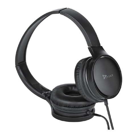 Syska HS500 Over-Ear Wired Headset,  Black 