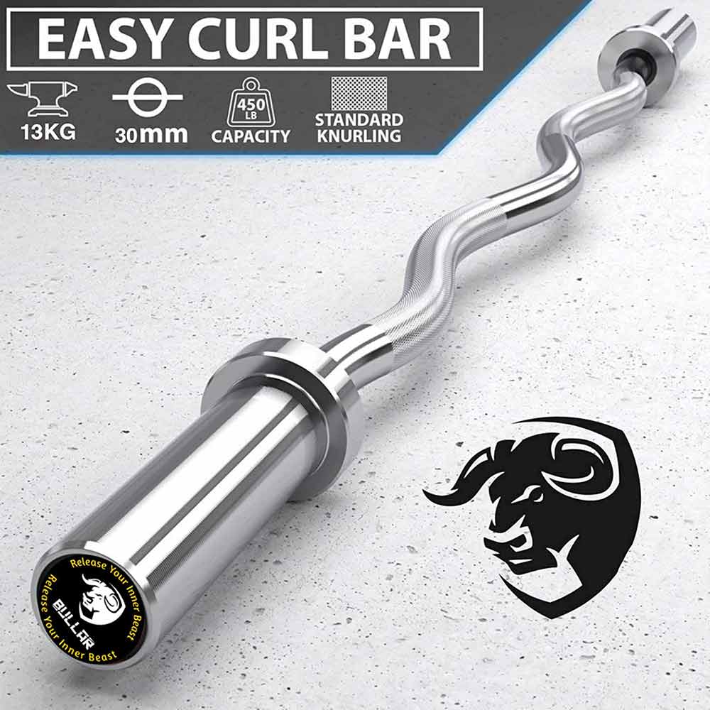 3 - BULLAR 4 Feet Olympic Barbell Rod,  Silver (Clamp Lock) 