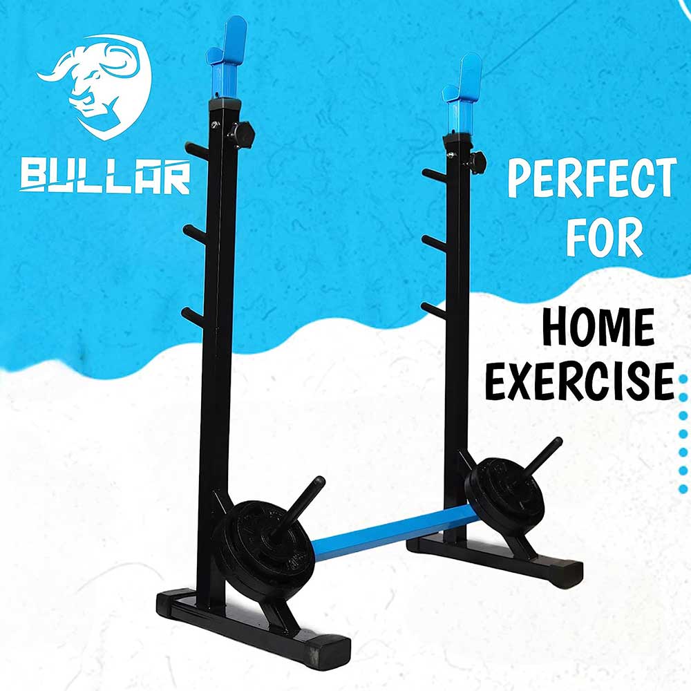 5 - BULLAR Squat Stand for Home Gym,  Black & Blue 