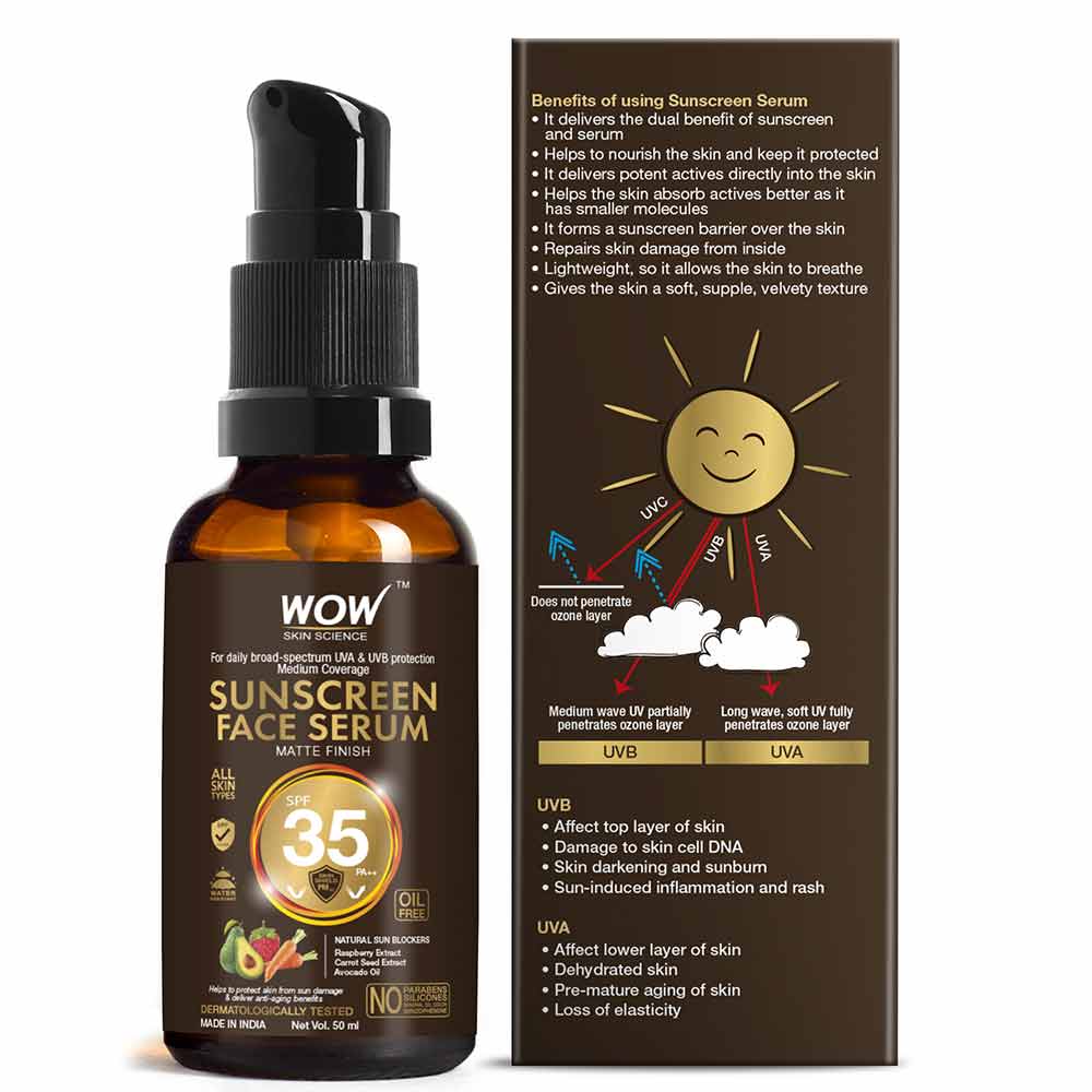 4 - WOW Skin Science Matte Finish Sunscreen Face Serum,  50 ml  SPF 35 PA++ 