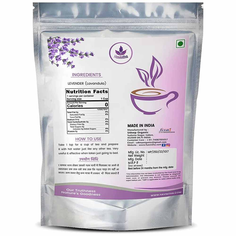 Havintha Lavender Flower Tea,  Unflavoured  50 g 