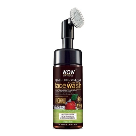 1 - WOW Skin Science Apple Cider Vinegar Foaming Face Wash,  100 ml  Helps Cleanse & Balance Skin (with Built-in Face Brush) 