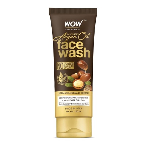 1 - WOW Skin Science Moroccan Argan Oil Face Wash, 100 ml for Normal, Dry & Combination Skin Types