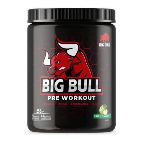 1 - Big Bull Pre Workout,  0.56 lb  Green Apple 
