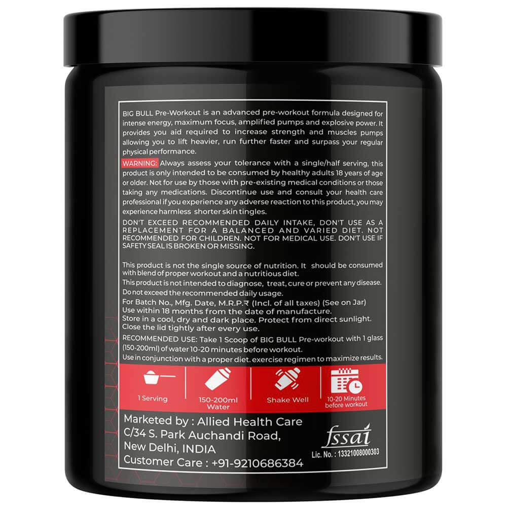 3 - Big Bull Pre Workout,  0.42 lb  Green Apple 
