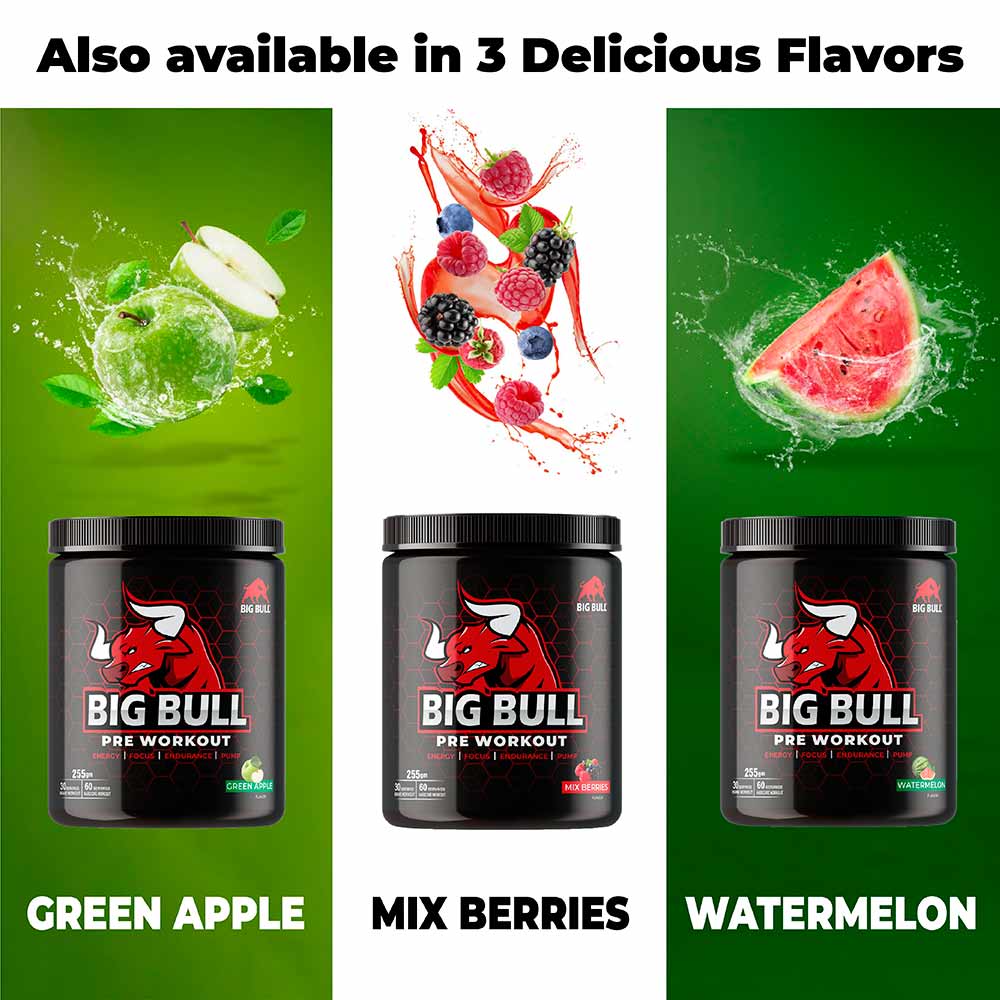 5 - Big Bull Pre Workout,  0.56 lb  Green Apple 