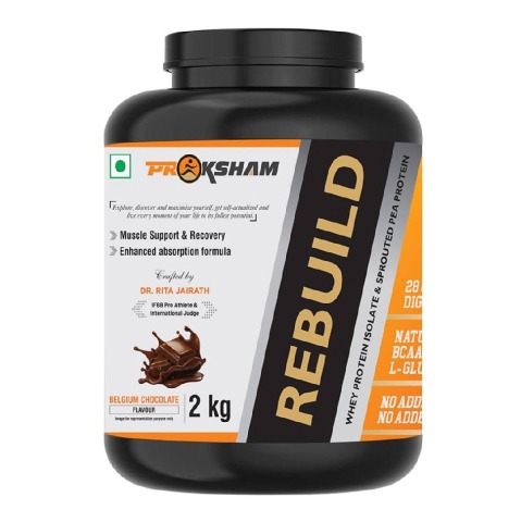 1 - Proksham Rebuild Whey Protein,  4.4 lb  Belgium Chocolate 