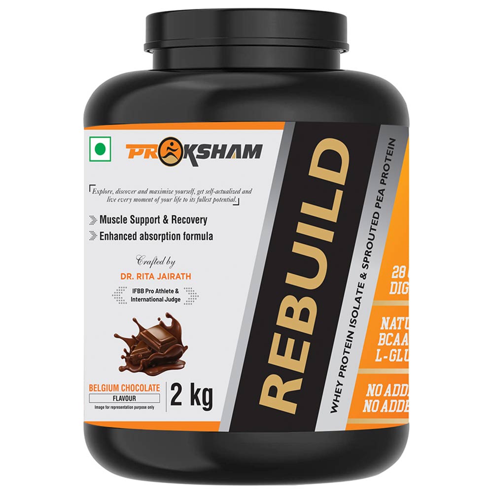 1 - Proksham Rebuild Whey Protein,  4.4 lb  Belgium Chocolate 