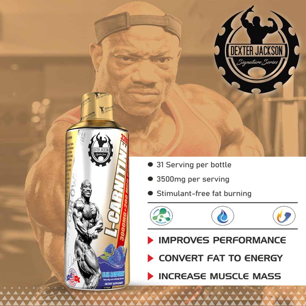 2 - Dexter Jackson L-Carnitine 3200,  473.28 ml  Blue Raspberry 