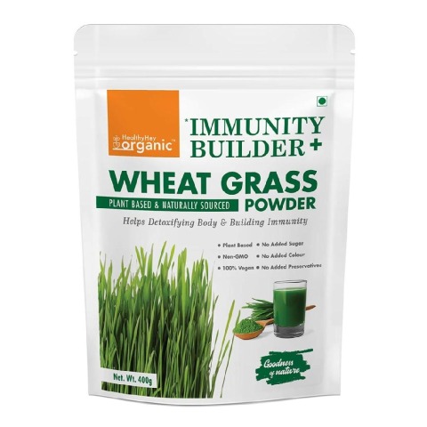 HealthyHey Nutrition Organic Wheat Grass Powder,  400 g 
