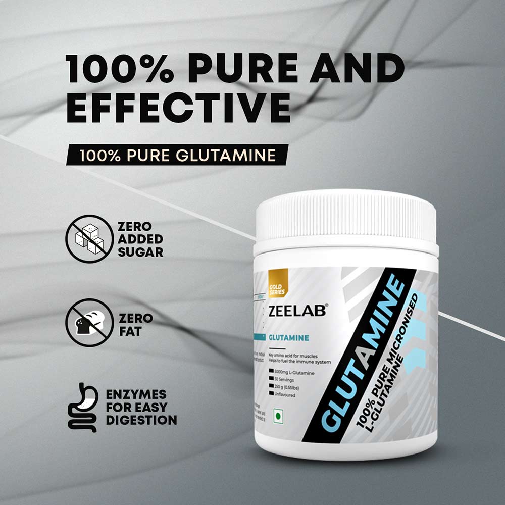 4 - Zeelab 100% Pure Micronized Glutamine,  0.55 lb  Unflavoured 