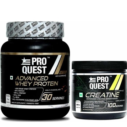 1 - Proquest Advanced Whey Protein 2.2lb & Creatine Monohydrate 0.55lb Combo, 2 Piece(s)/Pack Milk Chocolate & Unflavoured