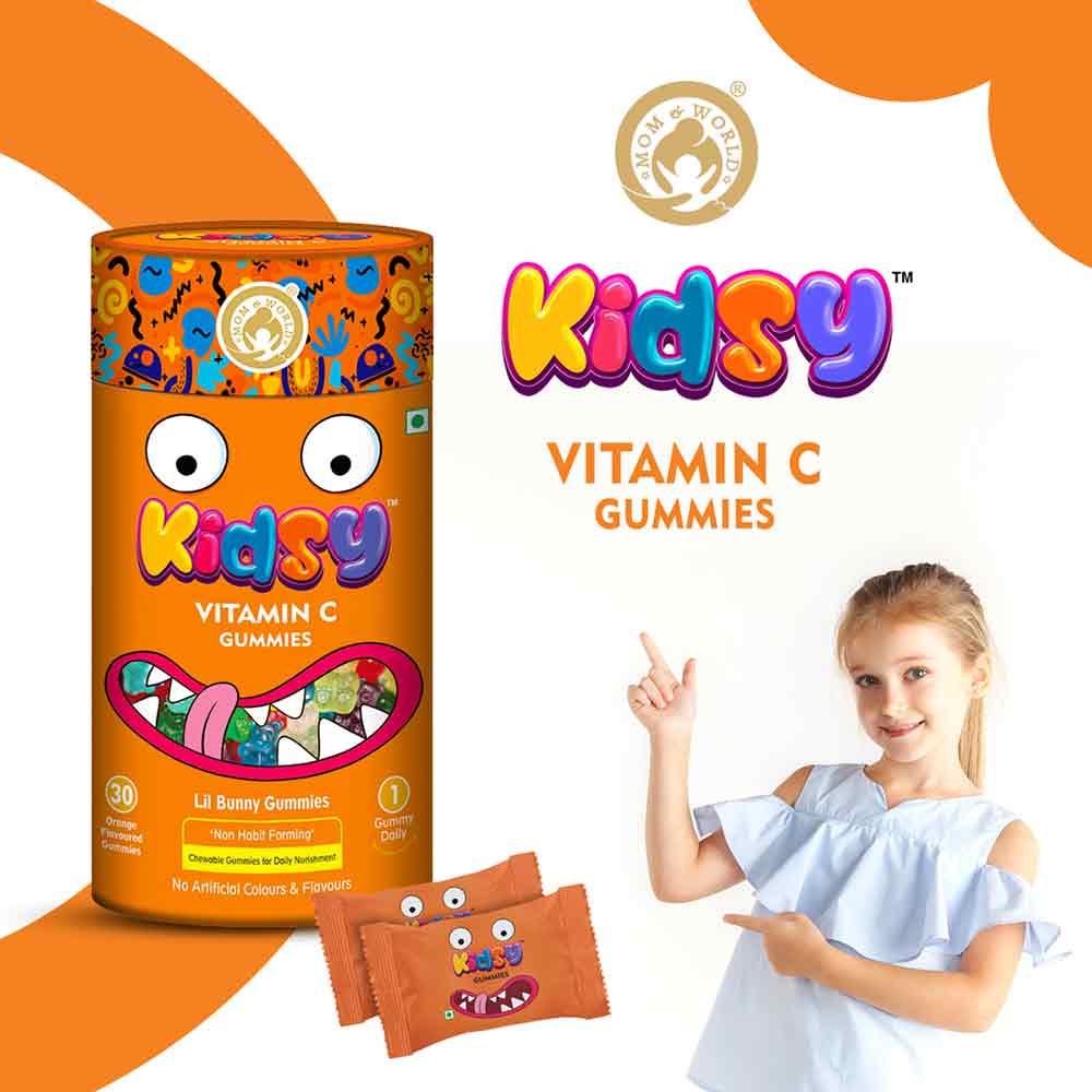 3 - Mom & World Kidsy Vitamin C,  30 gummies  Orange (Pack of 2) 