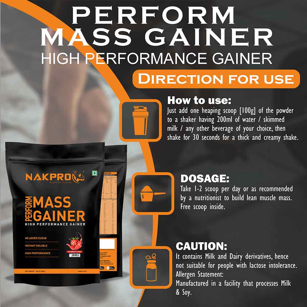 5 - Nakpro Perform Mass Gainer,  2.2 lb  Strawberry 