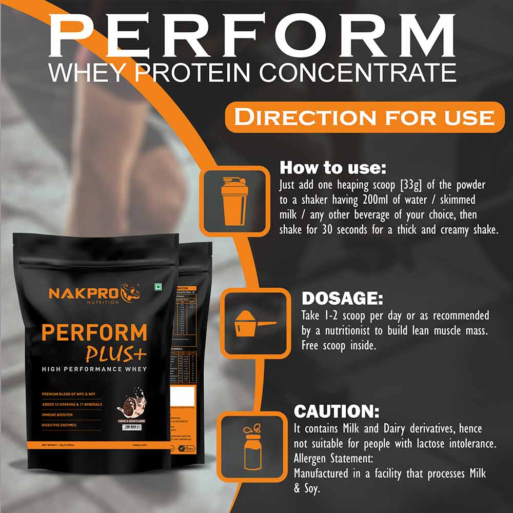5 - Nakpro Perform Plus+ High Performance Whey,  2.2 lb  Cookies & Cream 