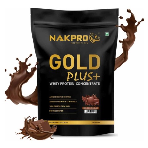 1 - Nakpro Gold Plus+ Whey Protein Concentrate,  2.2 lb  Double Rich Chocolate 