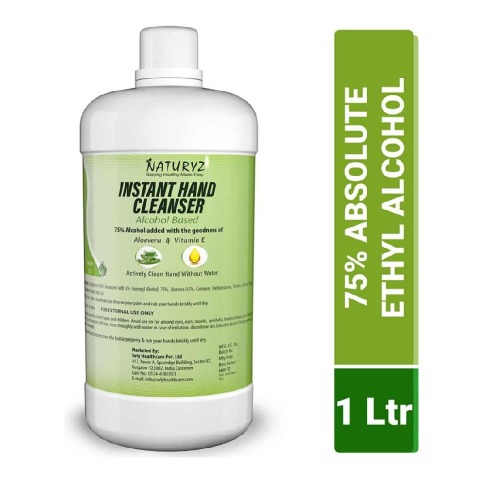 1 - Naturyz Instant Hand Cleanser,  Aloevera & Vitamin E  1 L  Alcohol Based 