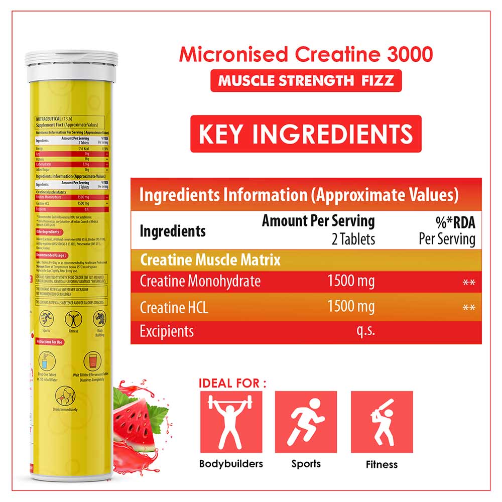 3 - Naturyz Micronized Creatine 3000,  Watermelon  20 tablet(s) 
