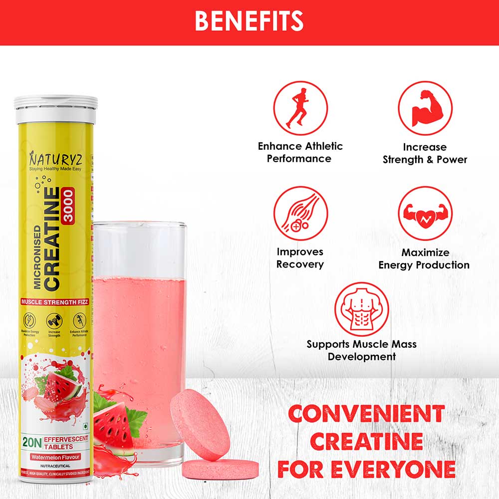 4 - Naturyz Micronized Creatine 3000,  Watermelon  20 tablet(s) 