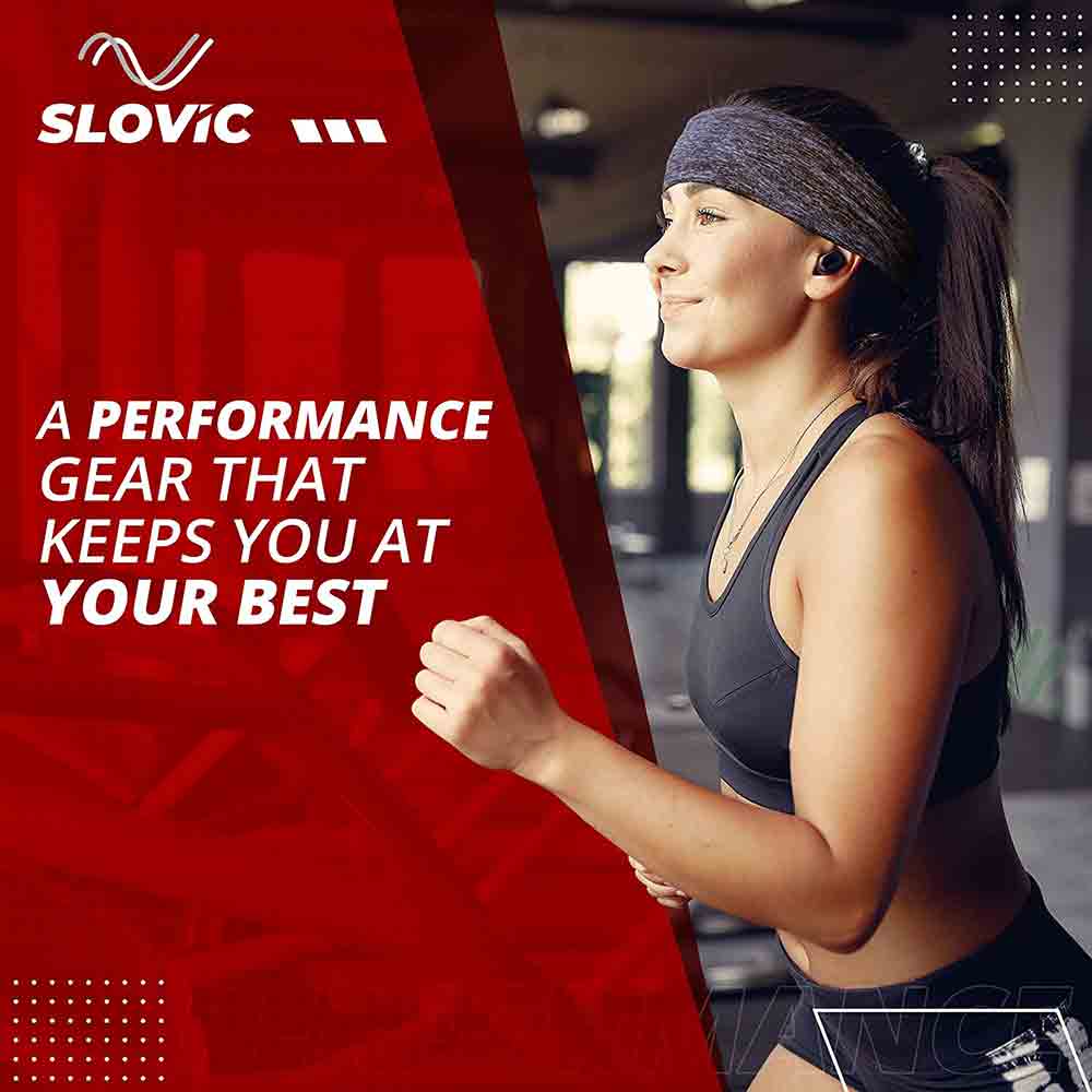 2 - SLOVIC Sport Headband,  Grey  Free Size 