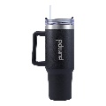 Pumpd Chugger Tumbler with Straw, Cap & Holder,  Black  1.2 L 