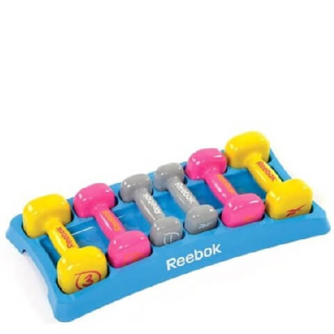 Reebok Vibrant Dumbbell Set (1-3 kg pair),  Pink/Grey/Yellow  1-3 kg 