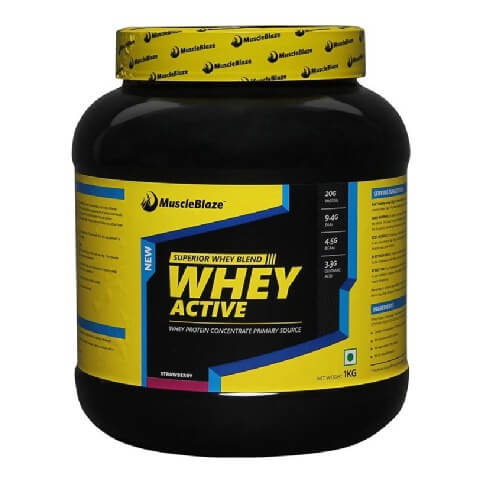 MuscleBlaze Whey Active, Strawberry New 2.2 lb