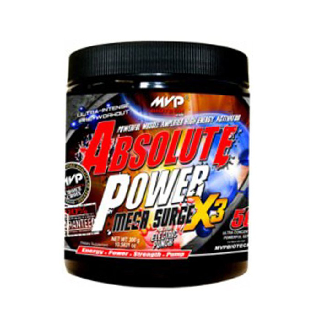 MVP Biotech Absolute Power Mega  Surge X3,  0.6 lb  50 Servings  Electric Punch 