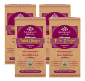 Organic India Tulsi Ginger Tea,  Unflavoured  25 Piece(s)/Pack  - Pack of 4