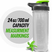MuscleXP Fit XP Blender Gym Shaker,  Transparent & Green  700 ml 