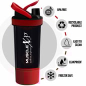 1 - MuscleXP Power XP Blender Shaker with Compartment,  Black & Red  700 ml 