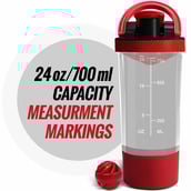 2 - MuscleXP Power XP Blender Shaker with Compartment, Transparent & Red 700 ml