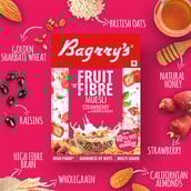 5 - Bagrrys Fruit n Fibre with Almonds & Raisins Muesli,  500 g  Strawberry 