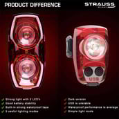 6 - Strauss Bicycle Solar Tail Light, Black