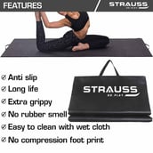 3 - Strauss Yoga Mat Rolling,  Grey  10mm 
