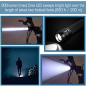 4 - Strauss Bicycle Zoom LED Torch with Mount Holder,  Black 