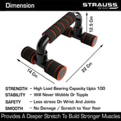 4 - Strauss Moto Push Up Bar,  Pair (Black/Orange)  Free Size 