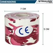 4 - Strauss Kinesiology Sports Tape,  Camo Pink  5 m 