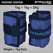 5 - Strauss Ankle Weight (Pair),  Blue  1 kg 