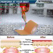 1 - Strauss Kinesiology Sports Tape, Beige 5 m