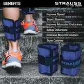 2 - Strauss Ankle Weight (Pair),  Blue  0.5 kg 