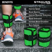 3 - Strauss Ankle Weight (Pair),  Green  0.5 kg 