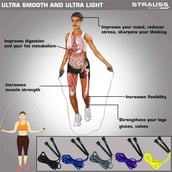 2 - Strauss Speed Skipping Rope, Black Free Size