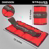 4 - Strauss Ankle Weight (Pair),  Red  1 kg 